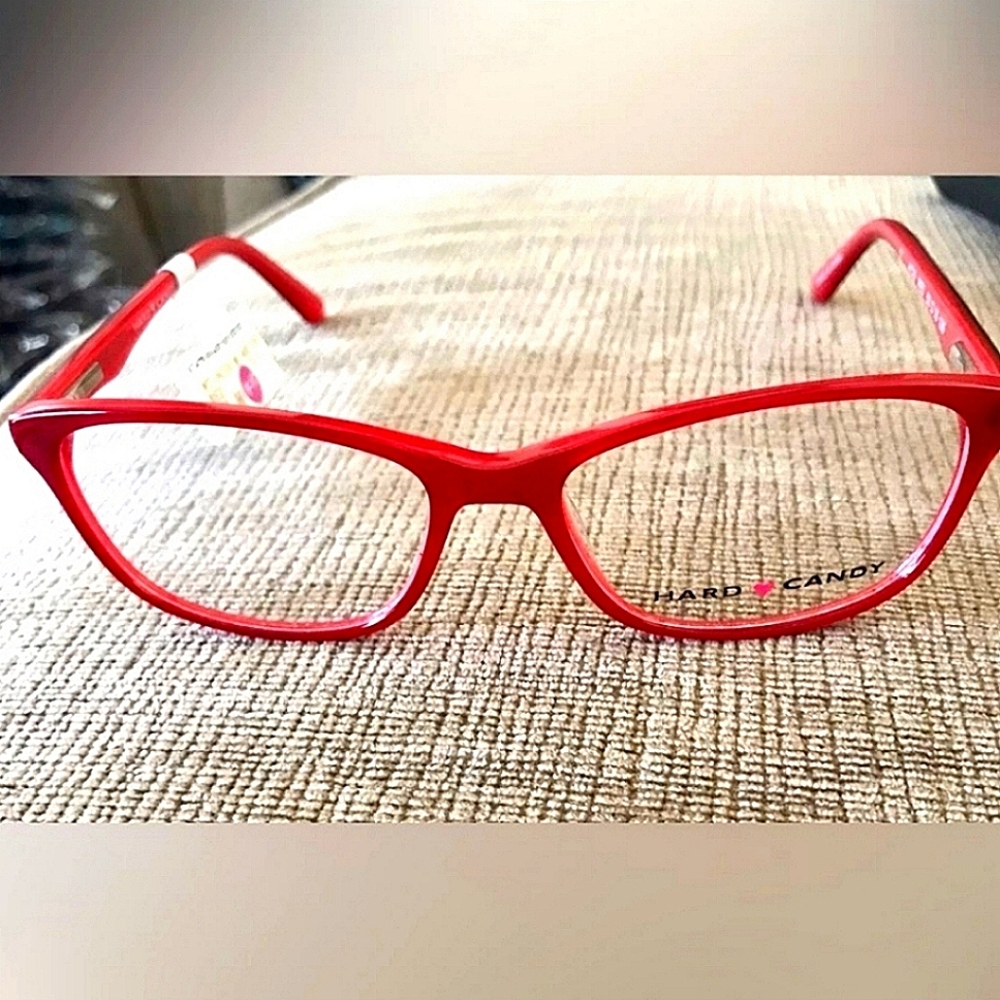 NWT $68 Hard Candy Red lightweight glasses 53-16-135 prescription ready frame